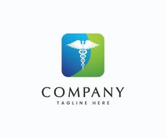 Green and blue colors Medical Logo design template vector