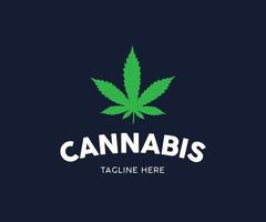 plantilla de diseño de logotipo de hoja de marihuana de cannabis. vector