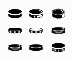 Ice Hockey Pucks Set Icon vector