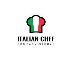 diseño de logotipo de empresa de sombrero de chef italiano vector