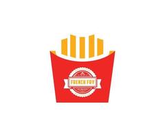 French fry icon logo design vector template