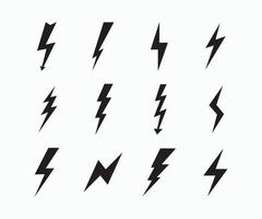 conjunto de iconos de rayo relámpago. conjunto de ilustración de símbolo de flash. conjunto de iconos de flash de iluminación. vector