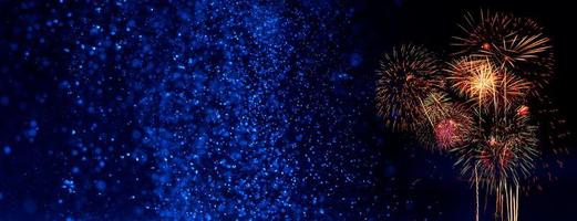 Fireworks with Abstract bokeh background photo