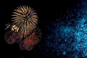 Fireworks with Abstract bokeh background photo