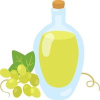 Grapeseed oil in a glass bottle. vector