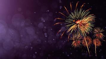 Fireworks with Abstract bokeh background photo