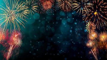 Fireworks with Abstract bokeh background photo