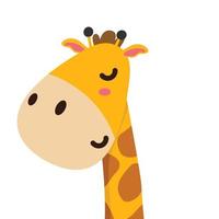 Animal head giraffe flat vector