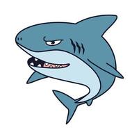 vector de dibujos animados de tiburón dibujado a mano