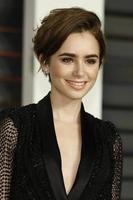 LOS ANGELES, FEB 22 - Lily Collins at the Vanity Fair Oscar Party 2015 at the Wallis Annenberg Center for the Performing Arts on February 22, 2015 in Beverly Hills, CA photo