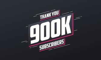 Thank you 900000 subscribers 900k subscribers celebration. vector