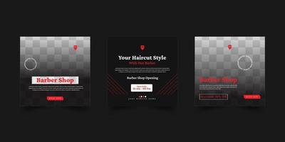 barber shop social media post Template vector