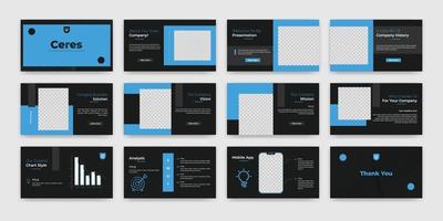 minimalist business presentation powerpoint template vector