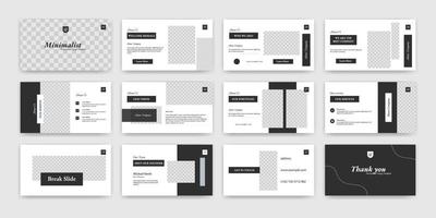 minimalist business presentation google slide template vector