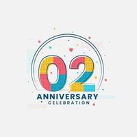 2 Anniversary celebration, Modern 2nd Anniversary design vector