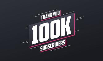 Thank you 100000 subscribers 10k subscribers celebration. vector