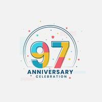 97 Anniversary celebration, Modern 97th Anniversary design vector