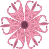 Ilustración de vector de flor de ornamento rosa para diseño gráfico y elemento decorativo