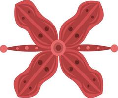 Red flower vector illustration for graphic design and decorative element
