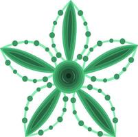 ilustración de vector de flor verde única para diseño gráfico y elemento decorativo