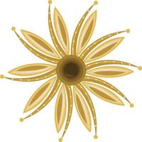 hermosa ilustración de vector de flor dorada para diseño gráfico y elemento decorativo