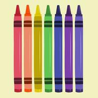 crayones de colores del arco iris ilustración vectorial para diseño gráfico y elemento decorativo vector