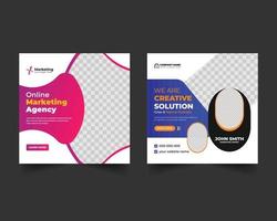 digital marketing creative business social media post banner template set