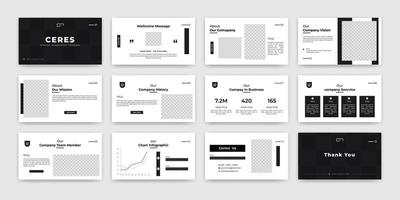 minimalist business presentation powerpoint template vector