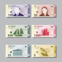 colección de billetes falsos vector