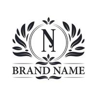 Vintage Luxury golden N letter logo design. vector