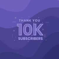 Thank you 10000 subscribers 10k subscribers celebration. vector