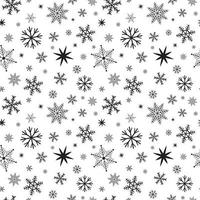 Black snow simple illustration. Isolated on white background. Vector seamless pattern. Abstract wallpapers, packaging, banner. New year traditional ornament.