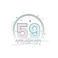 celebración del aniversario de 59 años, diseño moderno del 59 aniversario vector