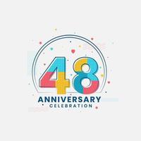 48 Anniversary celebration, Modern 48th Anniversary design vector