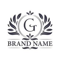Vintage Elegant G Letter logo design template. vector