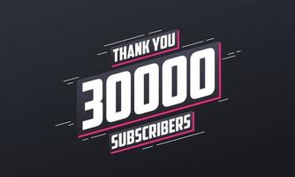 gracias 30000 suscriptores celebración de 30k suscriptores. vector