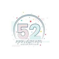 52 years Anniversary celebration, Modern 52 Anniversary design vector