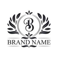 plantilla de diseño de logotipo de letra b lujosa y elegante. vector