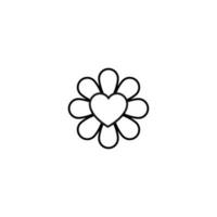 Outline sign related to heart and romance. Editable stroke. Modern sign in flat style. Suitable for advertisements, articles, books etc. Line icon of flower with stigma in form of heart vector