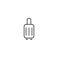 Travel, vacation and summer holiday concept. Vector outline symbol for sites, advertisement, stores etc. Line icon of suitcase, baggage or luggage