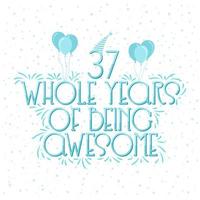 37 Years Birthday and 37 years Anniversary Celebration Typo vector