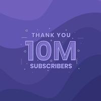 Thank you 10000000 subscribers 10m subscribers celebration. vector