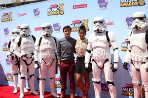 LOS ANGELES, APR 26 - Taylor Gray, Tiya Sircar, Stormtroopers at the 2014 Radio Disney Music Awards at Nokia Theater on April 26, 2014 in Los Angeles, CA photo