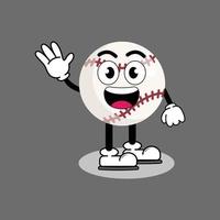 Illustration vector graphic cartoon character of cute mascot baseball with pose. Suitable for children book illustration.