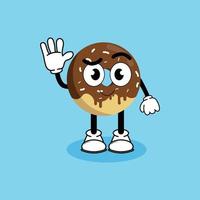 ilustración vectorial personaje de dibujos animados gráficos de linda mascota donut con pose. adecuado para la ilustración de libros infantiles. vector