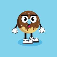 ilustración vectorial personaje de dibujos animados gráficos de linda mascota donut con pose. adecuado para la ilustración de libros infantiles. vector