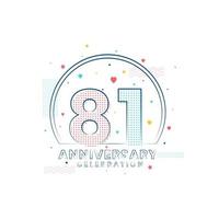 81 years Anniversary celebration, Modern 81 Anniversary design vector