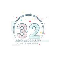 celebración de aniversario de 32 años, diseño moderno de 32 aniversario vector