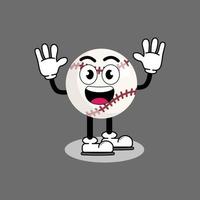 ilustración vector gráfico personaje de dibujos animados de lindo mascota béisbol con pose. adecuado para la ilustración de libros infantiles.