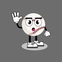 Illustration vector graphic cartoon character of cute mascot baseball with pose. Suitable for children book illustration.